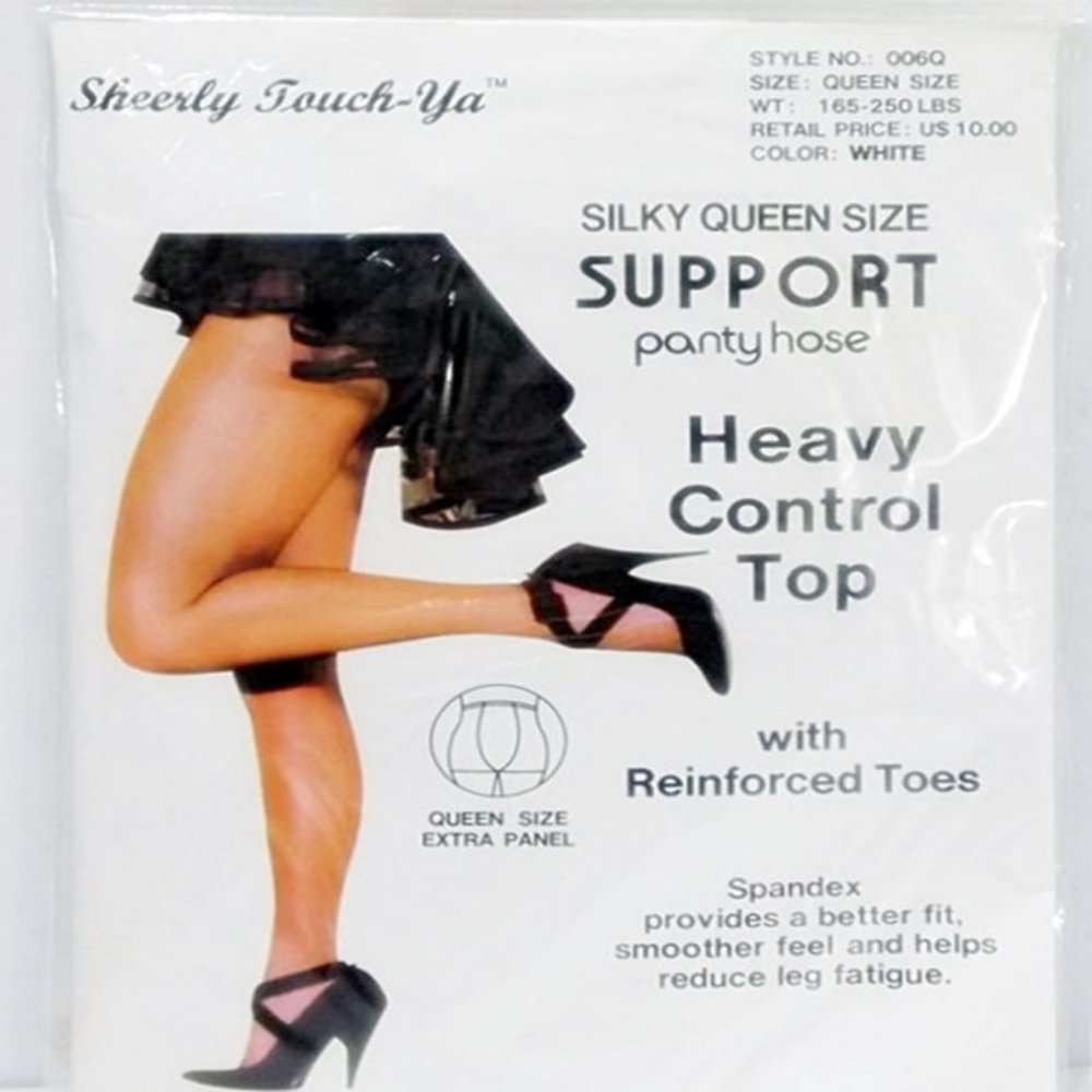 Sheerly Touch-Ya Queen Plus Size Pantyhose White